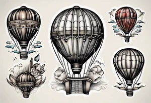 hot air balloon with a ladder tattoo idea