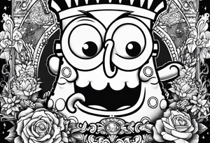 Funny spongebob tattoo idea