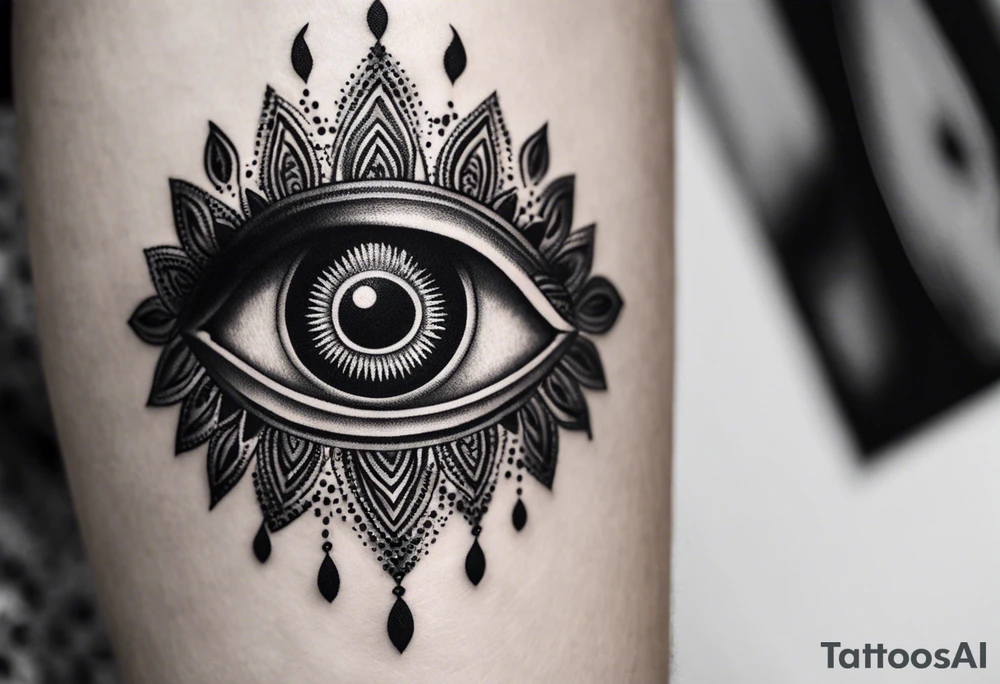 Mandala, eye, detail tattoo idea