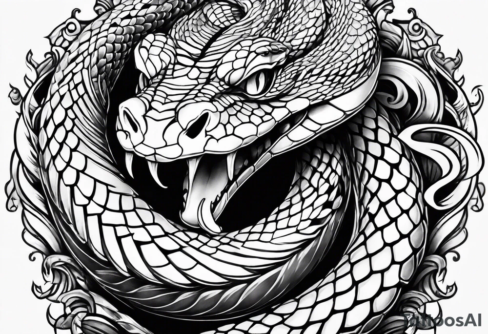 snake eating its own tail tattoo idea