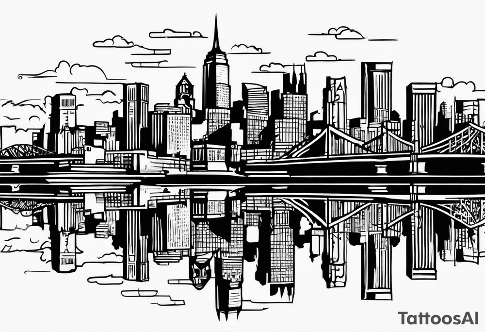 Brooklyn skyline outline tattoo idea