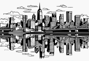 Brooklyn skyline outline tattoo idea