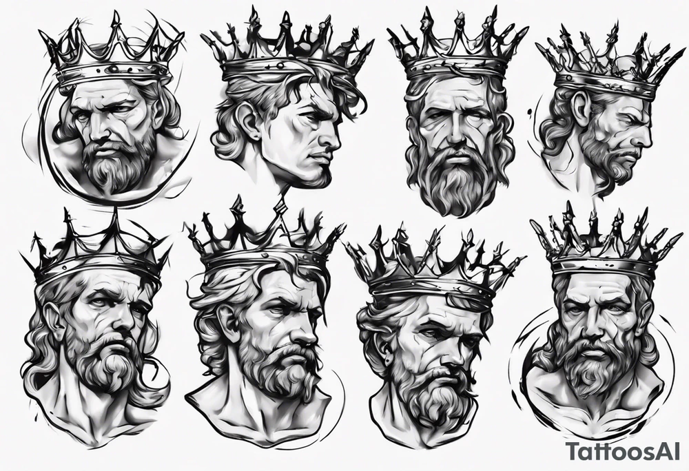 Bust of David with crown of thorns tattoo idea