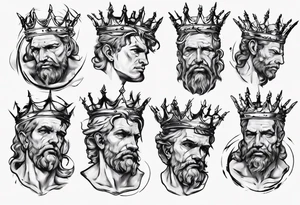 Bust of David with crown of thorns tattoo idea