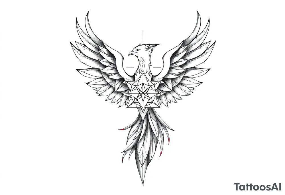 holy geometry phoenix tattoo idea