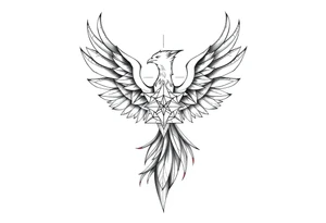 holy geometry phoenix tattoo idea