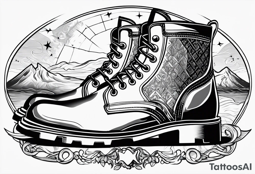 Outline the boot of the region of  Calabria map tattoo idea