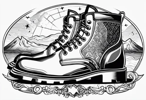 Outline the boot of the region of  Calabria map tattoo idea