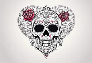 La pistola y corazón, sugar skull style tattoo tattoo idea