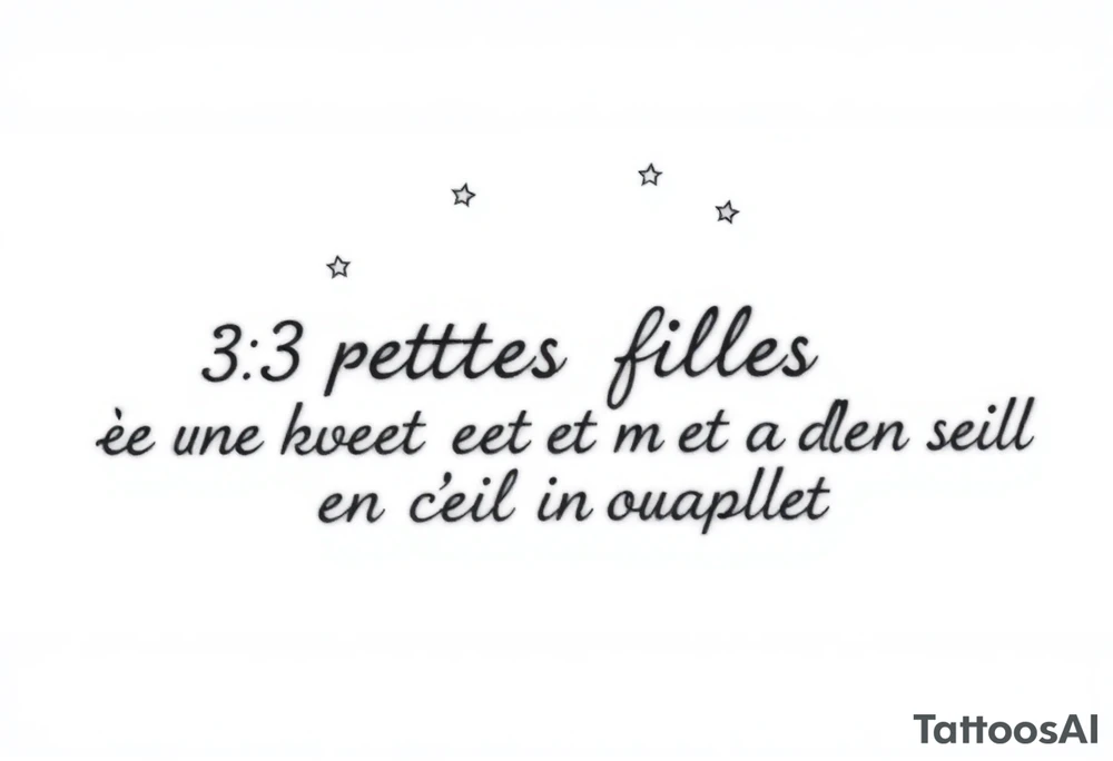 3 petites filles ( une cheveux noir et deux blondes)
sous un arc en ciel incomplet tattoo idea