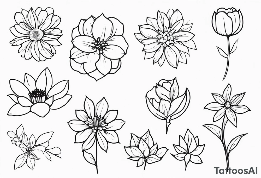 July and December birth month flower tattoo tattoo idea