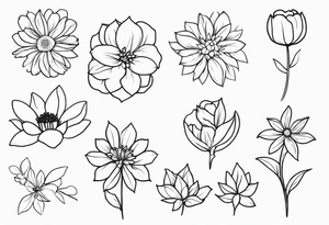 July and December birth month flower tattoo tattoo idea