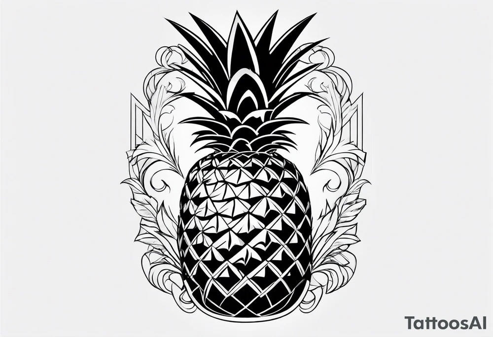 Half pineapple half tattoo idea