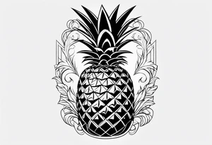 Half pineapple half tattoo idea