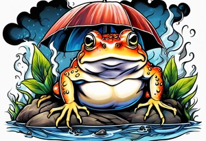 A toad in a thunderstorm tattoo idea