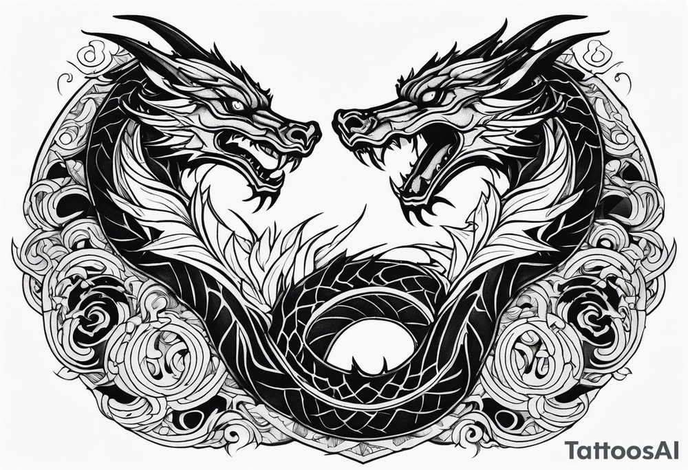 roaring dragons tattoo idea