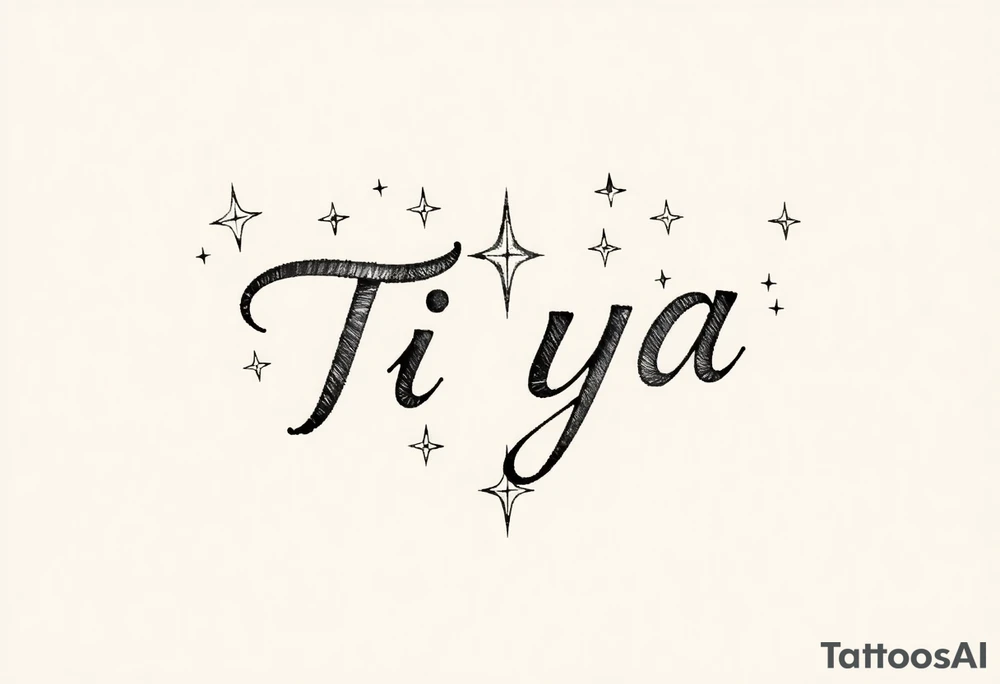 ”Tiya” with stars tattoo idea