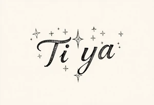 ”Tiya” with stars tattoo idea