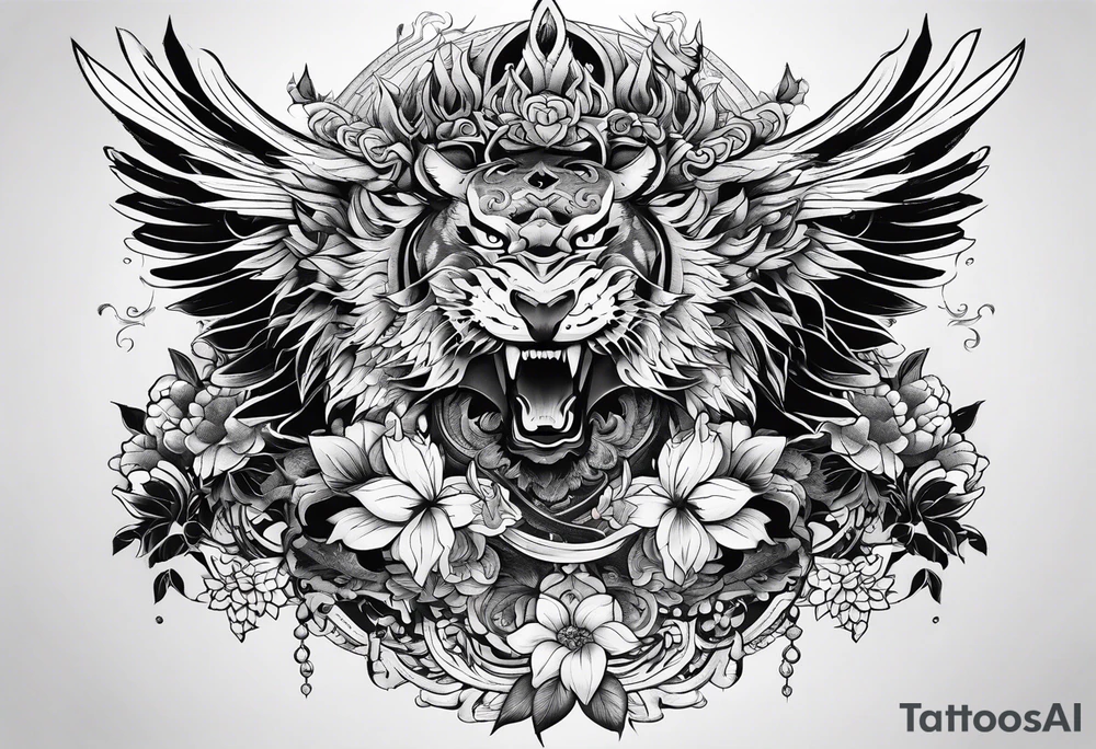 天使和惡魔 tattoo idea