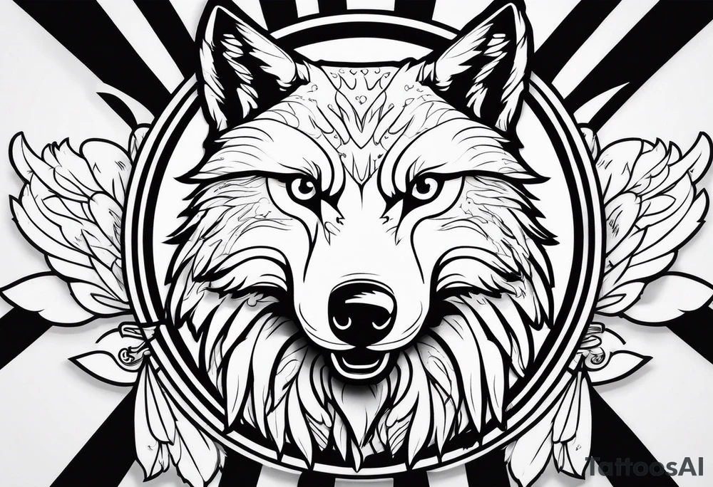 be a wolf at graund and be a eagle at sky at the same time tattoo idea