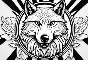 be a wolf at graund and be a eagle at sky at the same time tattoo idea