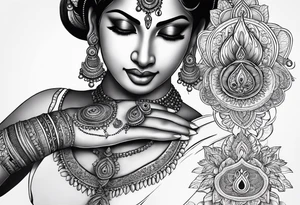 The hand of hindu goddess laxmi tattoo idea