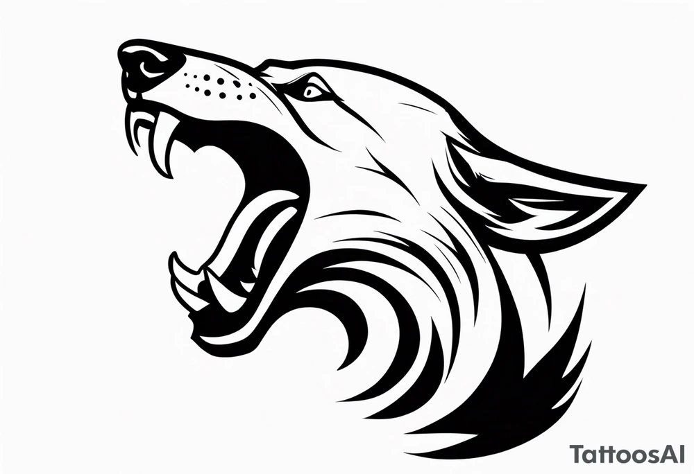 Roaring wolf tattoo idea