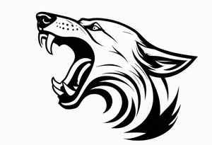 Roaring wolf tattoo idea