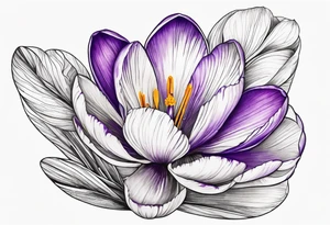 crocus flower design tattoo idea