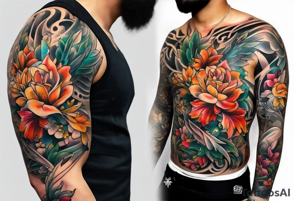 full body tattoo rectangle tattoo idea