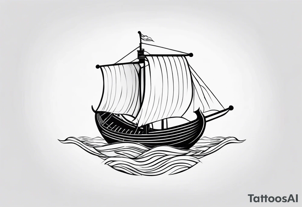 Viking Ship Voyage tattoo idea