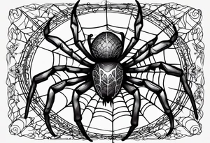 Spider with webs tattoo idea