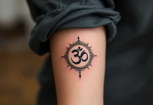The Om Symbol (ॐ) – A sacred sound and spiritual icon, often tattooed in black or deep gold, representing the essence of the universe. tattoo idea