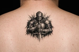 a knight who wields a sword. tattoo idea