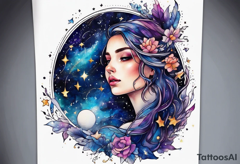 galaxy constellations tattoo idea