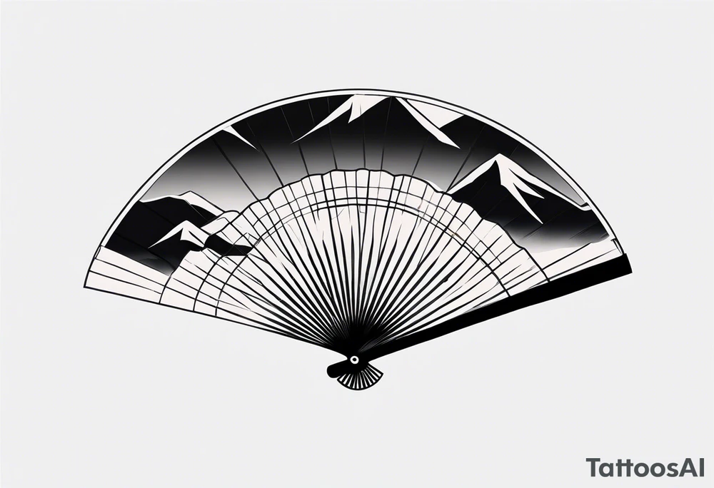 Black Japanese fan tattoo idea