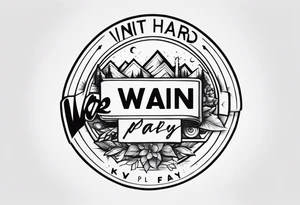 I want a painting style tattoo with the letters "work hard, play hard". tattoo idea