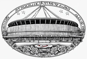 Half Houston Astrodome and half Minute Maid Park tattoo idea