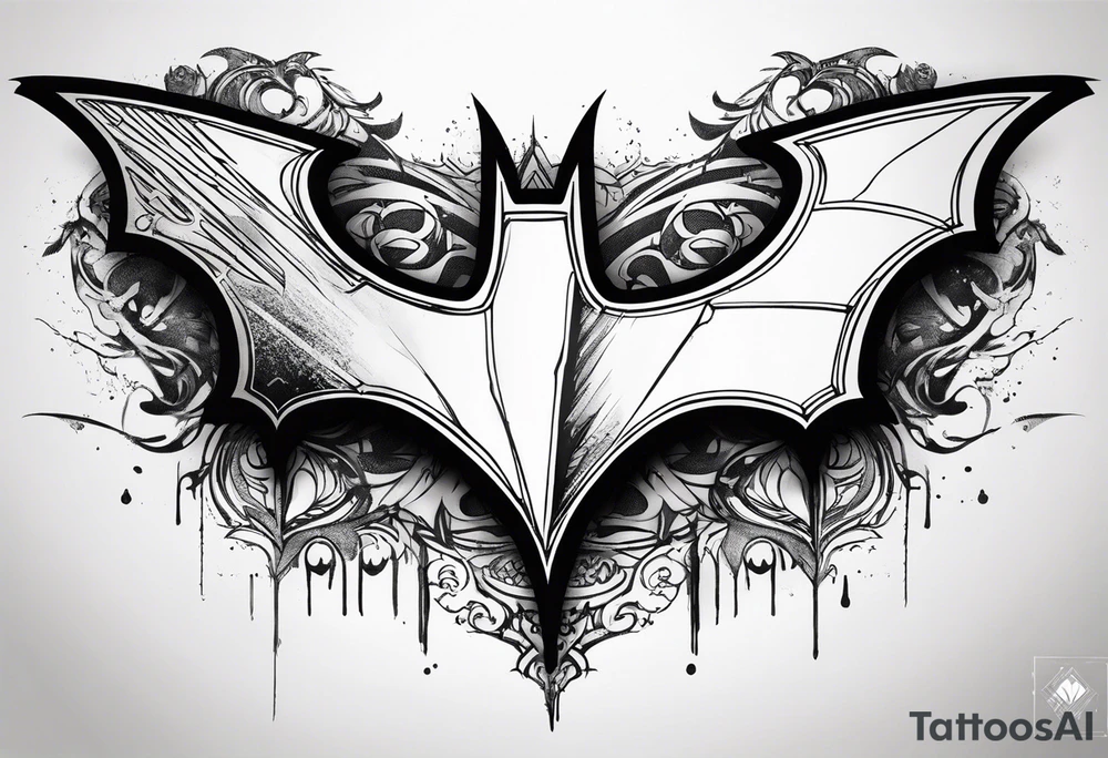 New batman symbol, grunge, sketchy tattoo idea