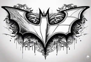 New batman symbol, grunge, sketchy tattoo idea