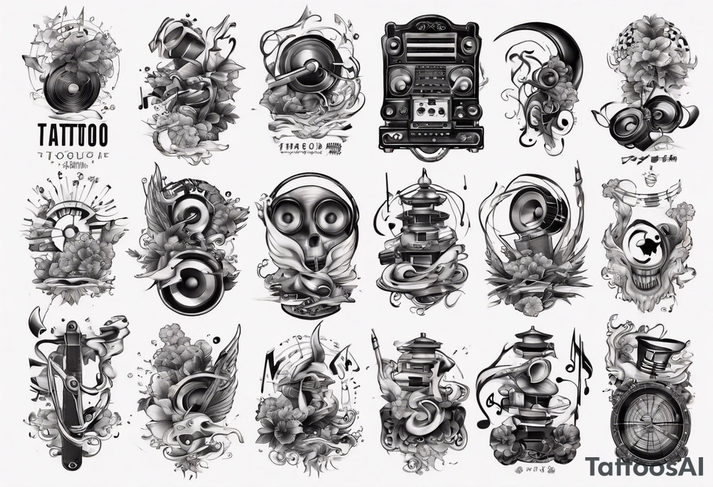 music sound tattoo idea