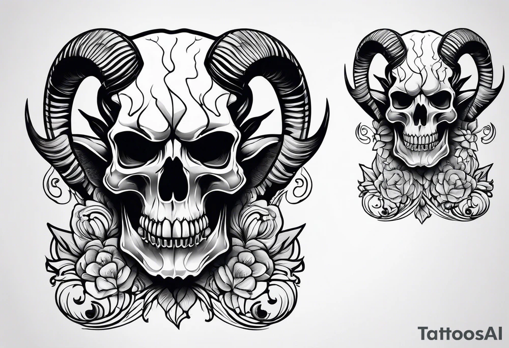 Skull of a goat. tattoo idea