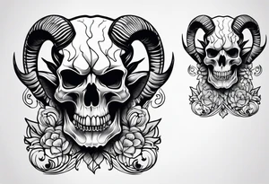 Skull of a goat. tattoo idea