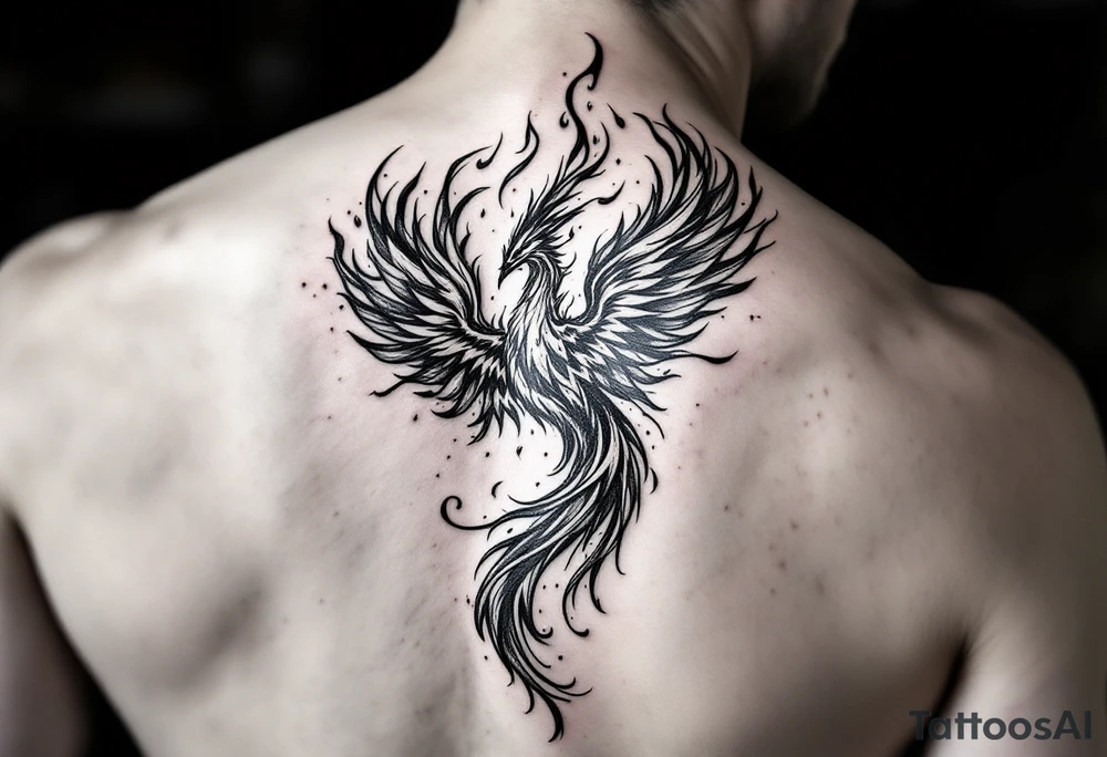 flaming phoenix tattoo idea
