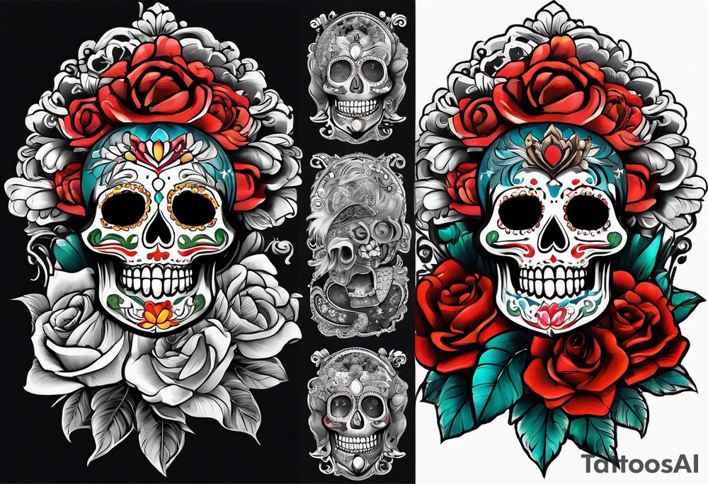 Mexico day of dead tattoo idea