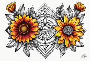 Indian blanket flower arrows tattoo idea