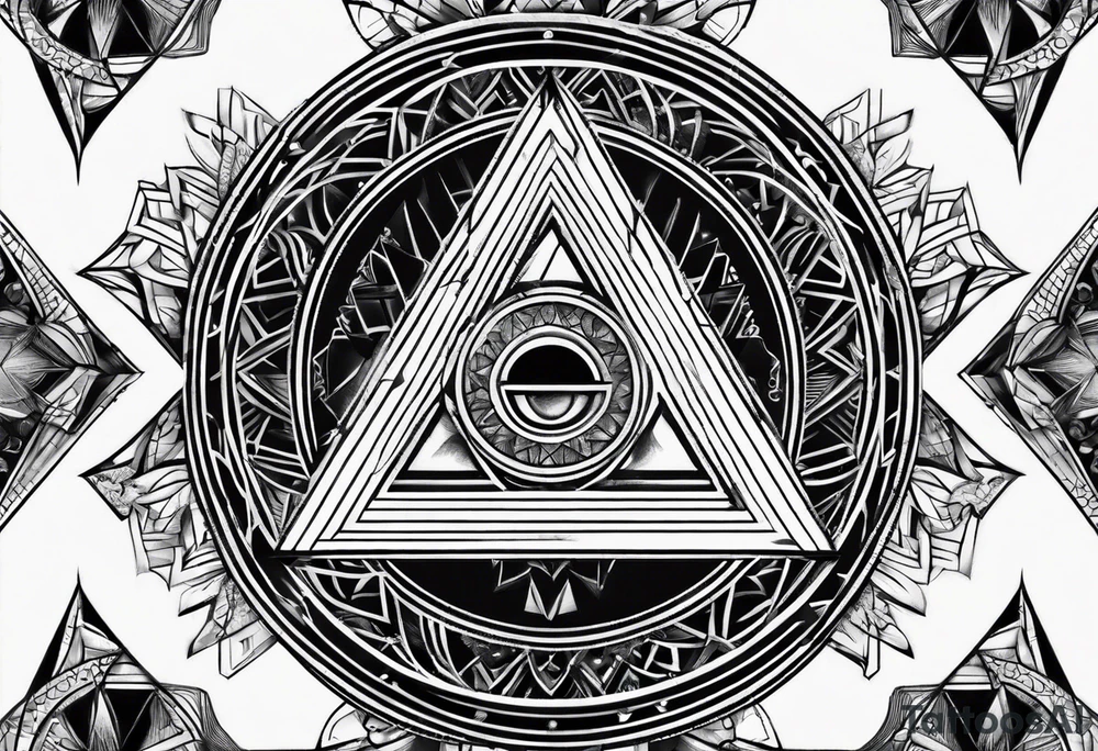 triangle in spiral tattoo idea
