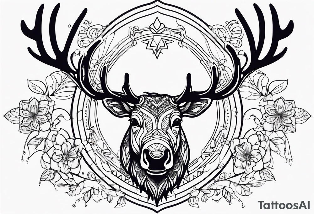 cute moose tattoo idea