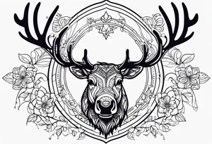 cute moose tattoo idea