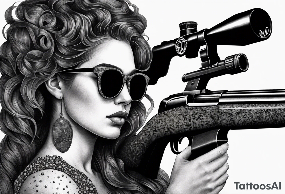 capricorn with sunglasses and shotgun tattoo idea